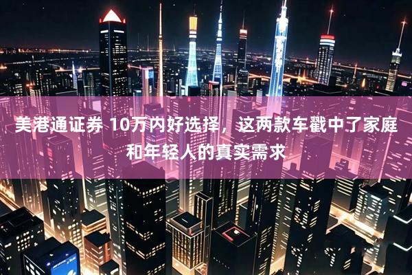 美港通证券 10万内好选择，这两款车戳中了家庭和年轻人的真实需求