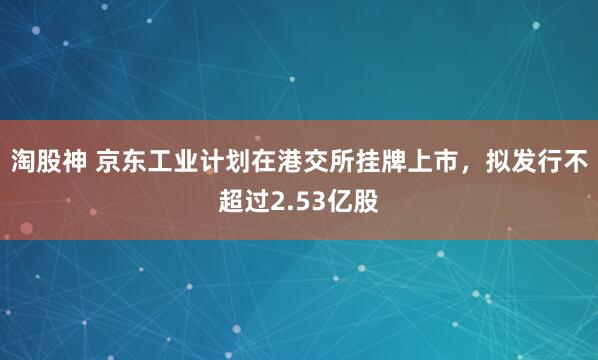 淘股神 京东工业计划在港交所挂牌上市，拟发行不超过2.53亿股