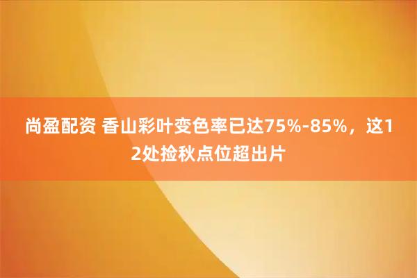 尚盈配资 香山彩叶变色率已达75%-85%，这12处捡秋点位超出片